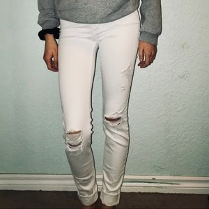 White ripped jeans